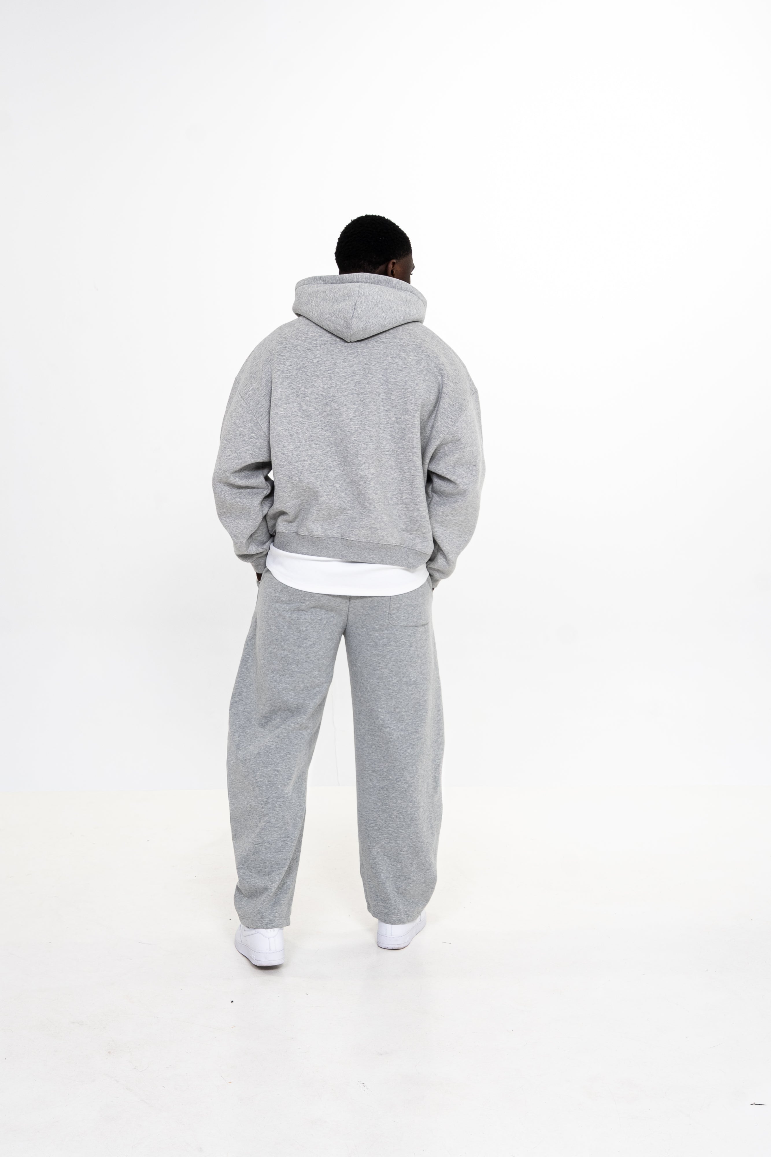 Boxy Zip-Up Hoodie - Gray