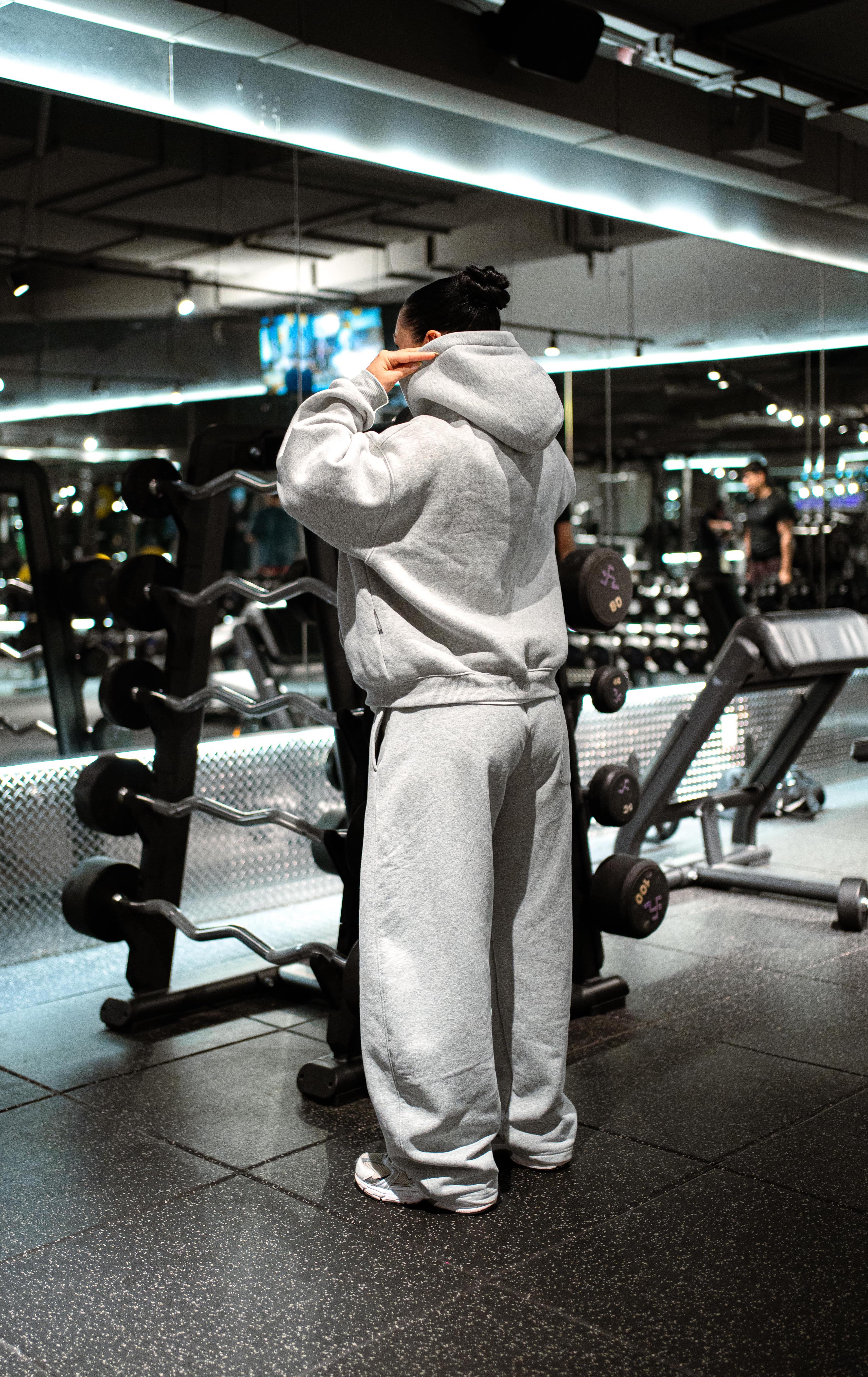 Boxy Zip-Up Hoodie - Gray