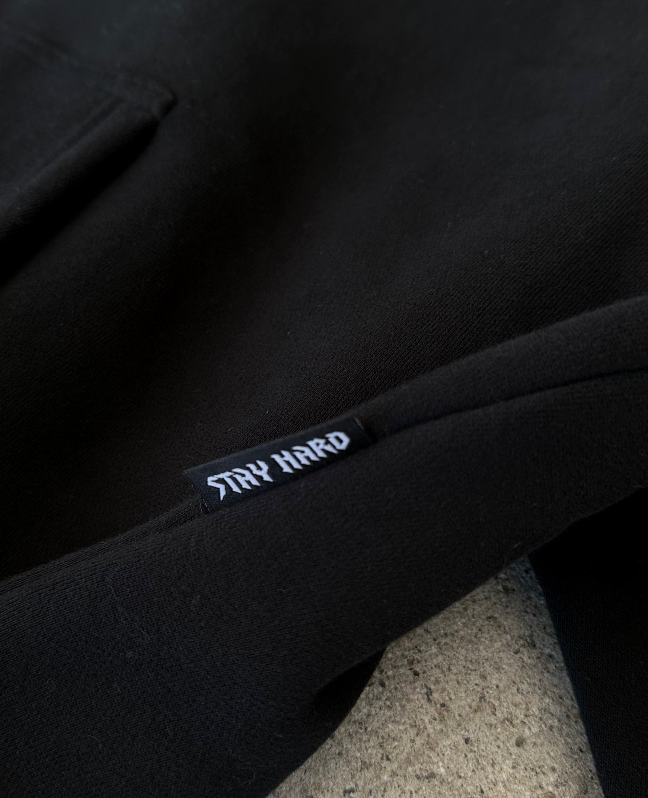 Boxy Zip-Up Hoodie - Black