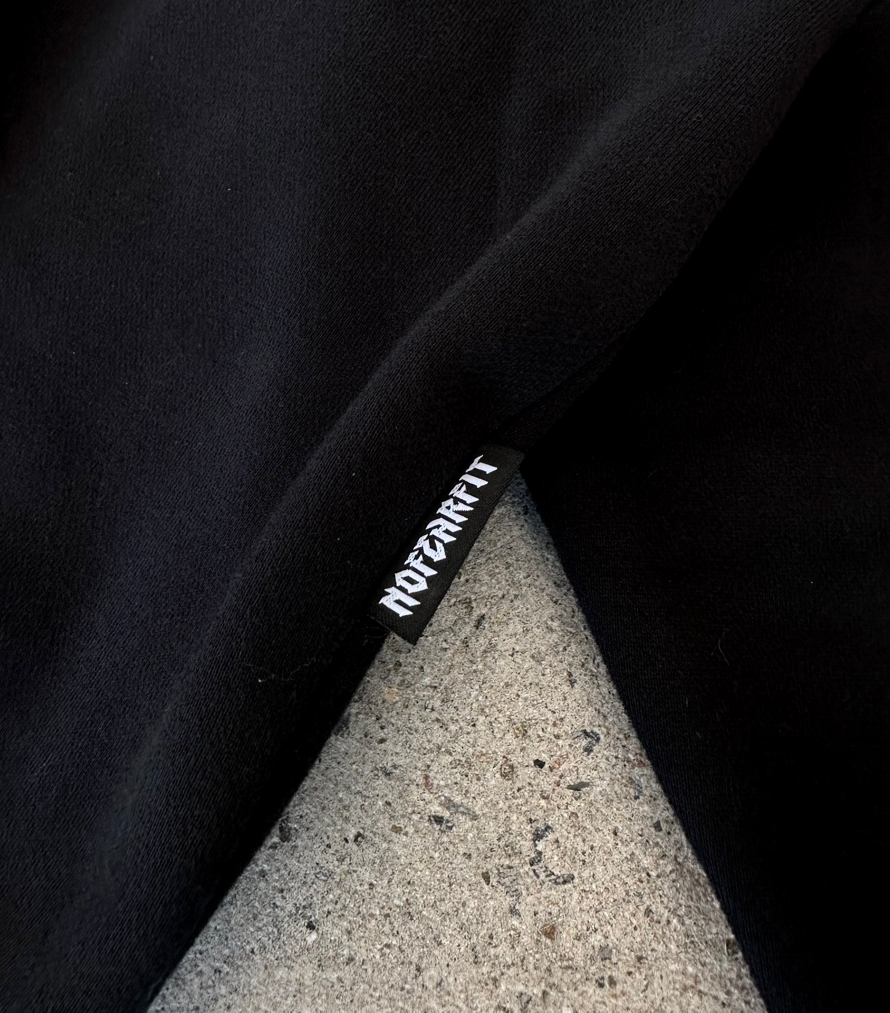 Boxy Zip-Up Hoodie - Black